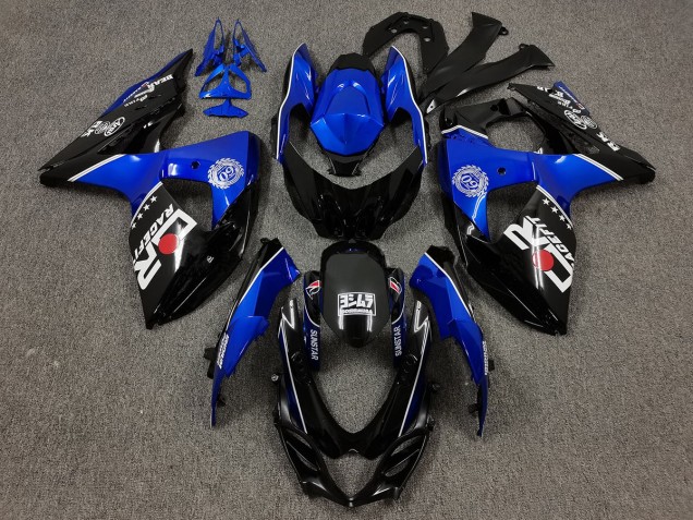 09-16 Negro & Azul Con Logotipos Personalizados GSXR 1000 Carenado 09-16 Negro & Azul Con Logotipos Personalizados GSXR 1000 Carenado