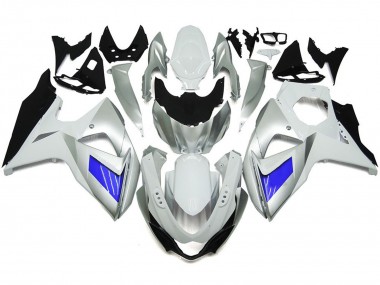 09-16 Plata & Blanco Personalizados Con Negro GSXR 1000 Carenado