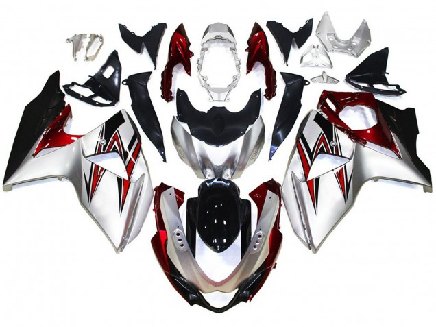 09-16 Plata Con Toques Rojos GSXR 1000 Carenado 09-16 Plata Con Toques Rojos GSXR 1000 Carenado