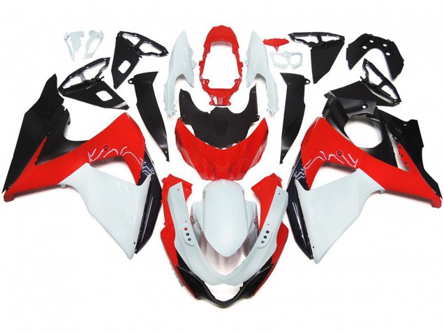 09-16 Rojo Brillante Con Blanco & Negro GSXR 1000 Carenado 09-16 Rojo Brillante Con Blanco & Negro GSXR 1000 Carenado