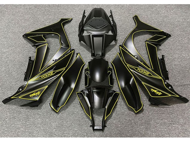 11-15 Forro Negro Mate & Amarillo ZX10R Carenado 11-15 Forro Negro Mate & Amarillo ZX10R Carenado