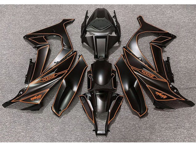 11-15 Forro Negro Mate & Naranja ZX10R Carenado 11-15 Forro Negro Mate & Naranja ZX10R Carenado