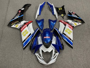 11-24 22 Rockstar Blanco & Azul GSXR 600-750 Carenado