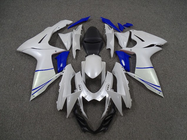11-24 Blanco Perla & Azul Oscuro GSXR 600-750 Carenado 11-24 Blanco Perla & Azul Oscuro GSXR 600-750 Carenado