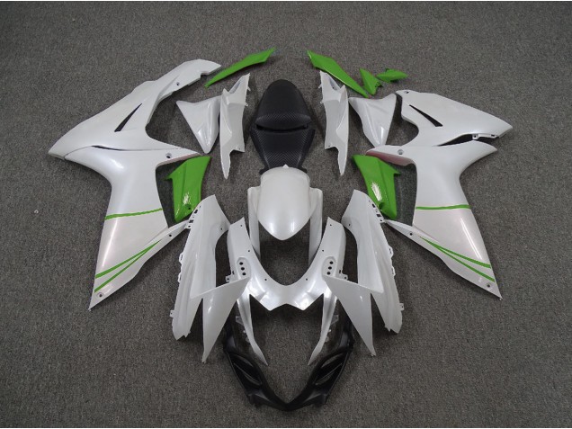 11-24 Blanco Perla & Verde GSXR 600-750 Carenado 11-24 Blanco Perla & Verde GSXR 600-750 Carenado