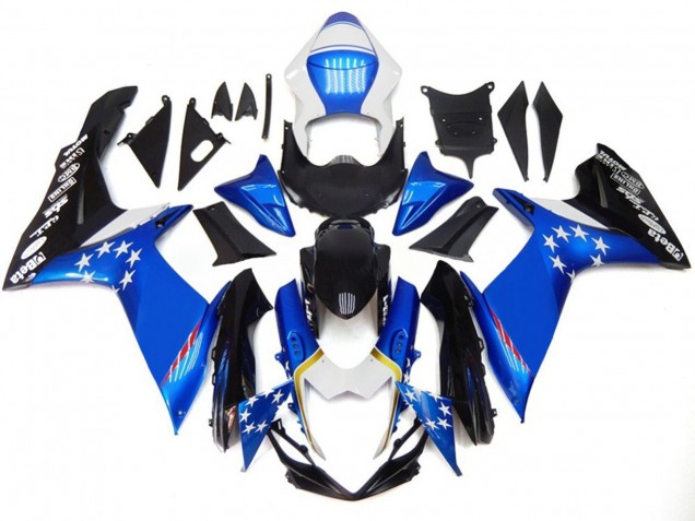 11-24 Estilo Azul Con Estrellas Rojas GSXR 600-750 Carenado 11-24 Estilo Azul Con Estrellas Rojas GSXR 600-750 Carenado