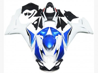 11-24 Estilo Blanco Brillante & Azul GSXR 600-750 Carenado