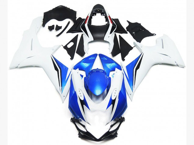 11-24 Estilo Blanco Brillante & Azul GSXR 600-750 Carenado