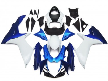 11-24 Kit De Estilo Liso Blanco & Azul GSXR 600-750 Carenado