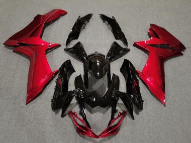 11-24 Negro Brillante & Rojo Lava GSXR 600-750 Carenado