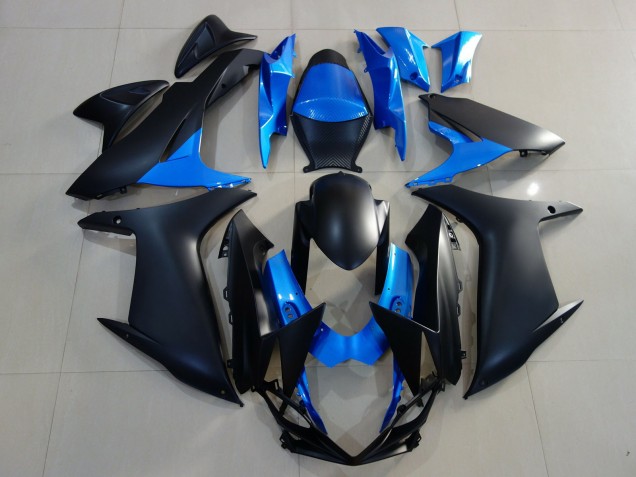 11-24 Negro Mate & Azul Brillante GSXR 600-750 Carenado 11-24 Negro Mate & Azul Brillante GSXR 600-750 Carenado
