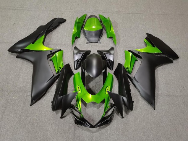 11-24 Negro Mate & Verde GSXR 600-750 Carenado 11-24 Negro Mate & Verde GSXR 600-750 Carenado
