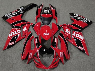 11-24 Rojo Brillante & Negro Motul GSXR 600-750 Carenado
