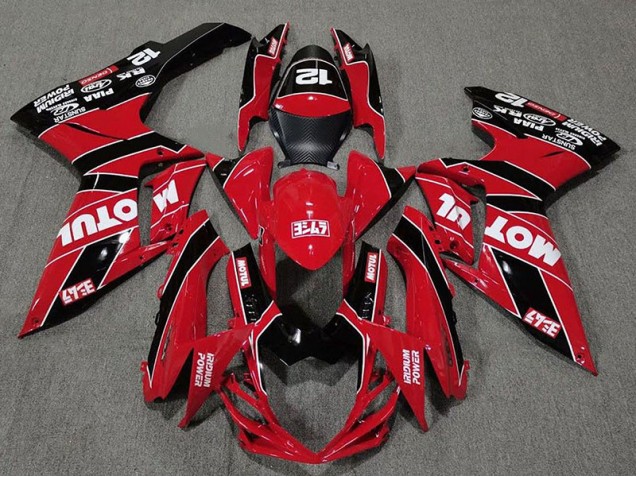 11-24 Rojo Brillante & Negro Motul GSXR 600-750 Carenado 11-24 Rojo Brillante & Negro Motul GSXR 600-750 Carenado