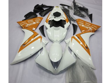 12-14 Blanco Brillante & Naranja R1 Carenado