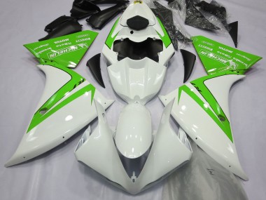 12-14 Blanco Brillante & Verde R1 Carenado