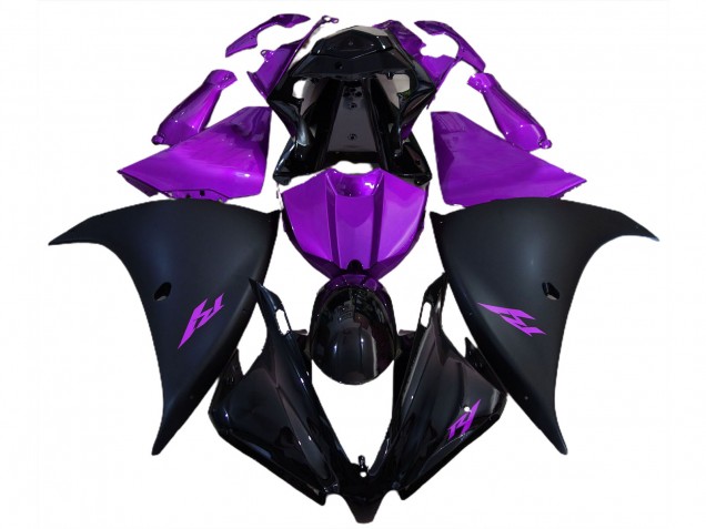 12-14 Negro Mate & Morado R1 Carenado 12-14 Negro Mate & Morado R1 Carenado