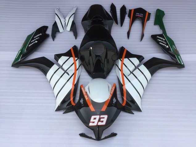 12-16 93 Baracuda Blanco & Negro CBR1000RR Carenado 12-16 93 Baracuda Blanco & Negro CBR1000RR Carenado