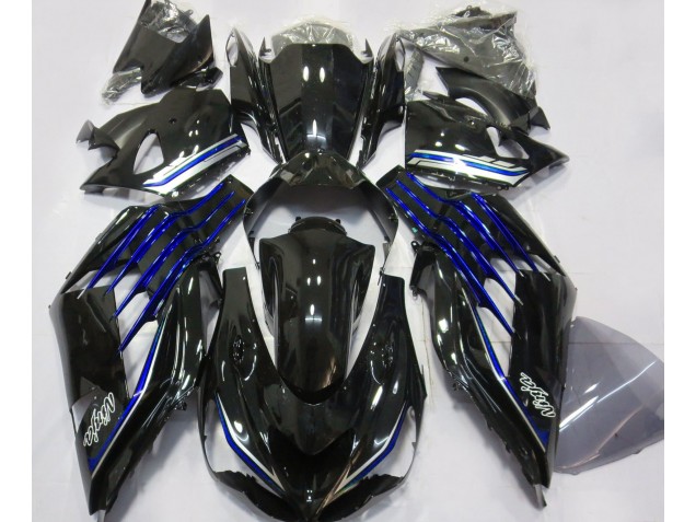 12-21 Negro Brillante & Azul ZX14R Carenado 12-21 Negro Brillante & Azul ZX14R Carenado