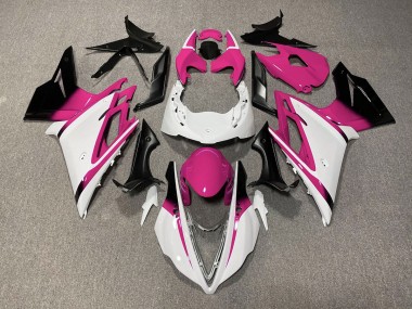 13-16 Blanco Brillante & Rosa Daytona 675 Carenado