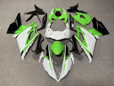 13-16 Blanco Brillante & Verde Daytona 675 Carenado