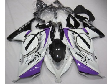 13-18 Blanco Brillante & Morado Ninja 300 Carenado