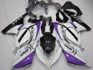 13-18 Blanco Brillante & Morado Ninja 300 Carenado