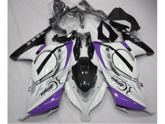13-18 Blanco Brillante & Morado Ninja 300 Carenado 13-18 Blanco Brillante & Morado Ninja 300 Carenado