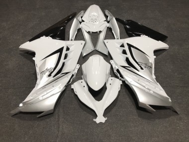 13-18 Blanco Brillo & Plata Ninja 300 Carenado