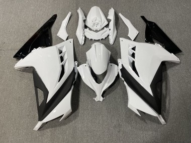 13-18 Brillo Nítido Blanco & Negro Ninja 300 Carenado