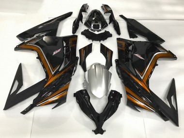 13-18 Negro Brillante & Naranja Ninja 300 Carenado