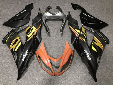 13-18 Negro Brillante & Naranja ZX6R Carenado