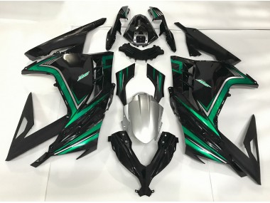 13-18 Negro Brillante & Verde Esmeralda Ninja 300 Carenado