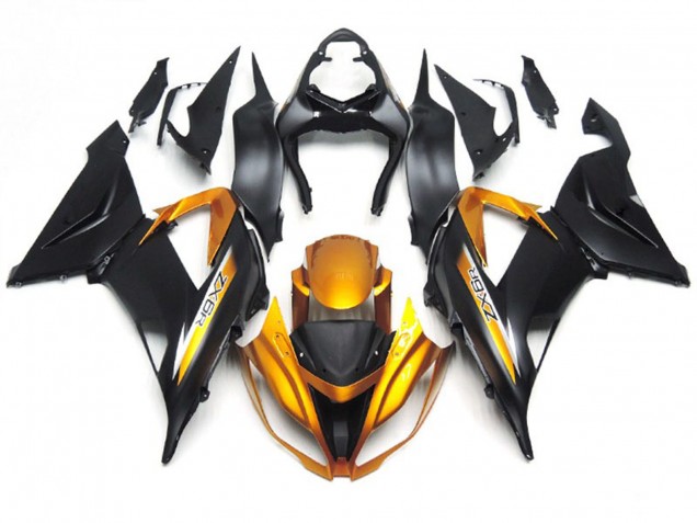 13-18 Negro Mate & Dorado ZX6R Carenado 13-18 Negro Mate & Dorado ZX6R Carenado