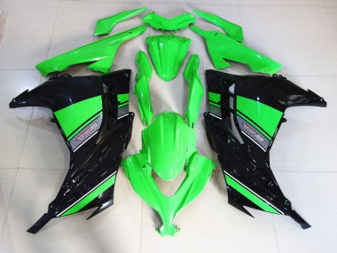 13-18 Negro & Verde Brillante Ninja 300 Carenado