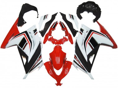 13-18 Rojo Blanco & Negro Brillo Ninja 300 Carenado