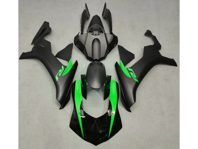 15-19 Negro Mate & Verde R1 Carenado 15-19 Negro Mate & Verde R1 Carenado