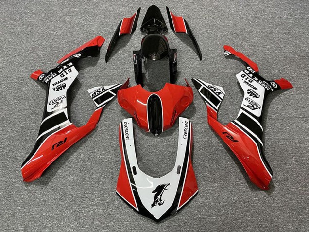 15-19 Rojo Brillante & Blanco R1 Carenado 15-19 Rojo Brillante & Blanco R1 Carenado