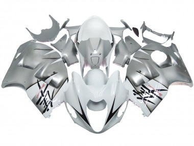 97-07 Estilo Plateado & Blanco Brillante OEM GSXR 1300 Carenado
