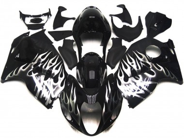 97-07 Negro Brillante Con Plata Llama GSXR 1300 Carenado