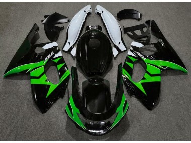 98-07 Negro Brillante Verde & Blanco YZF600 Carenado