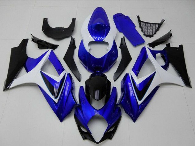 Carenados Moto Suzuki GSXR 1000 2007-2008 - Blanco Azul Negro No Calcomanía