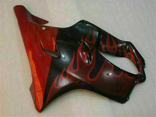 Carenados Moto Honda CBR600 F4i 2004-2007 - Negro Brillante Rojo Llama