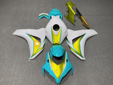 Carenados Moto Honda CBR1000RR 2008-2011 - Blanco Azul Claro Oro