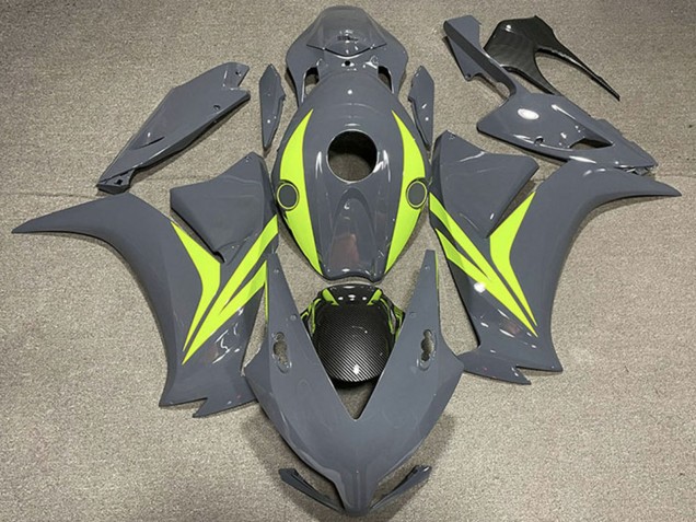 Carenados Moto Honda CBR1000RR 2012-2016 - Nardo Gris Fluo Amarillo FibraCarbono