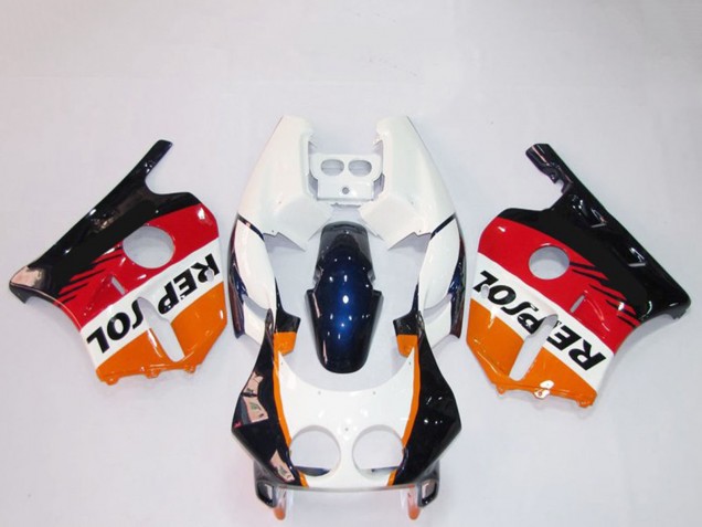 Carenados Moto Honda CBR250RR 1990-1998 - Naranja Blanco Rojo Negro Brillante Repsol