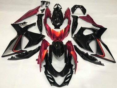Carenado Moto Suzuki GSXR 1000 2009-2016 - Negro Brillante Rojo