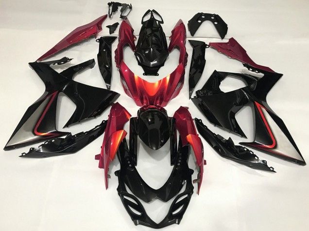 Carenado Moto Suzuki GSXR 1000 2009-2016 - Negro Brillante Rojo