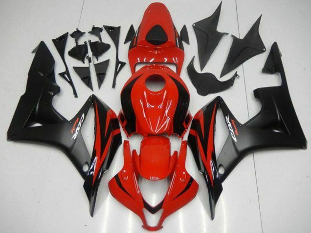 Carenados Moto Honda CBR600RR 2007-2008 - Rojo Negro Mate Calcomanías
