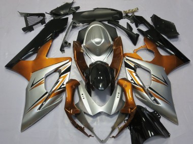 Carenados Moto Suzuki GSXR 1000 2005-2006 - Naranja Plata Negro Brillante